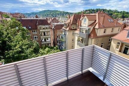 Maisonette Stuttgart Zentrum, Dachterrasse und Balkon, Kulturdenkmal - Aussicht über die Innenstadt